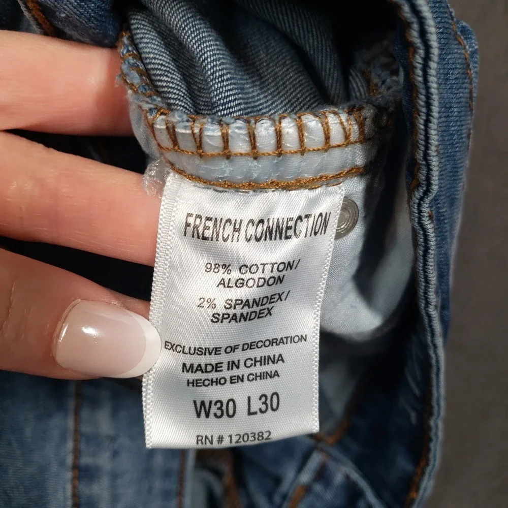 French Connection Savile Slim Fit Jeans Mens W30 L30 Blue Medium‎ Wash Denim